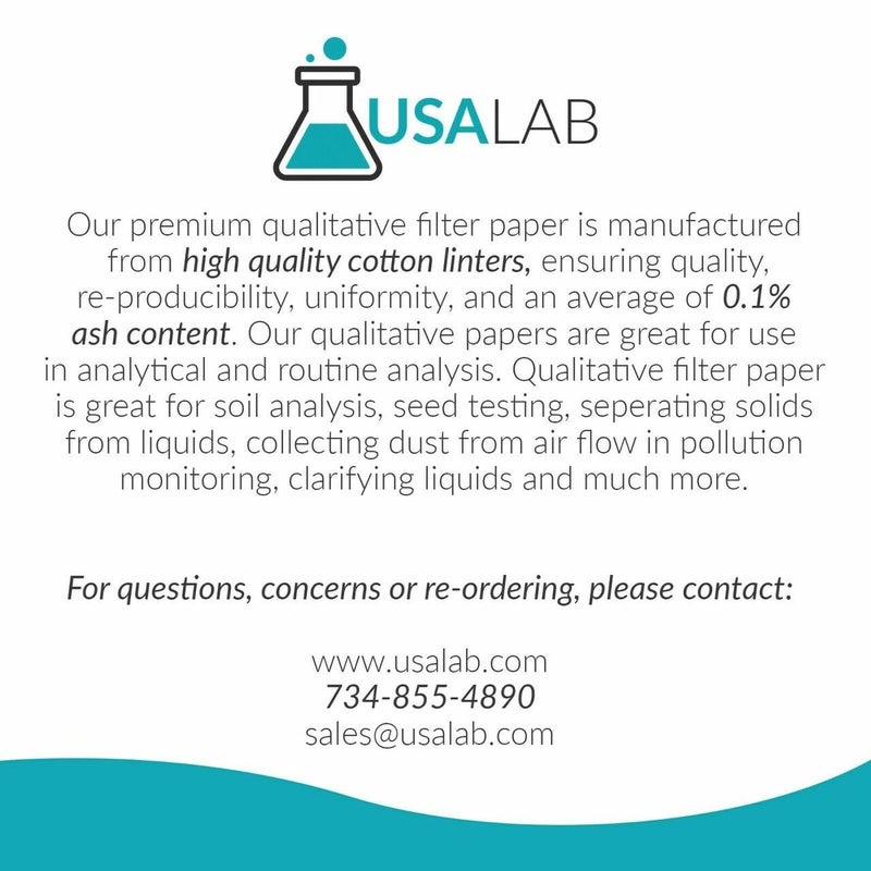 USA LAB Qualitative Filter Paper - Slow 2um Micron - Various Sizes - USAlab - Image 3